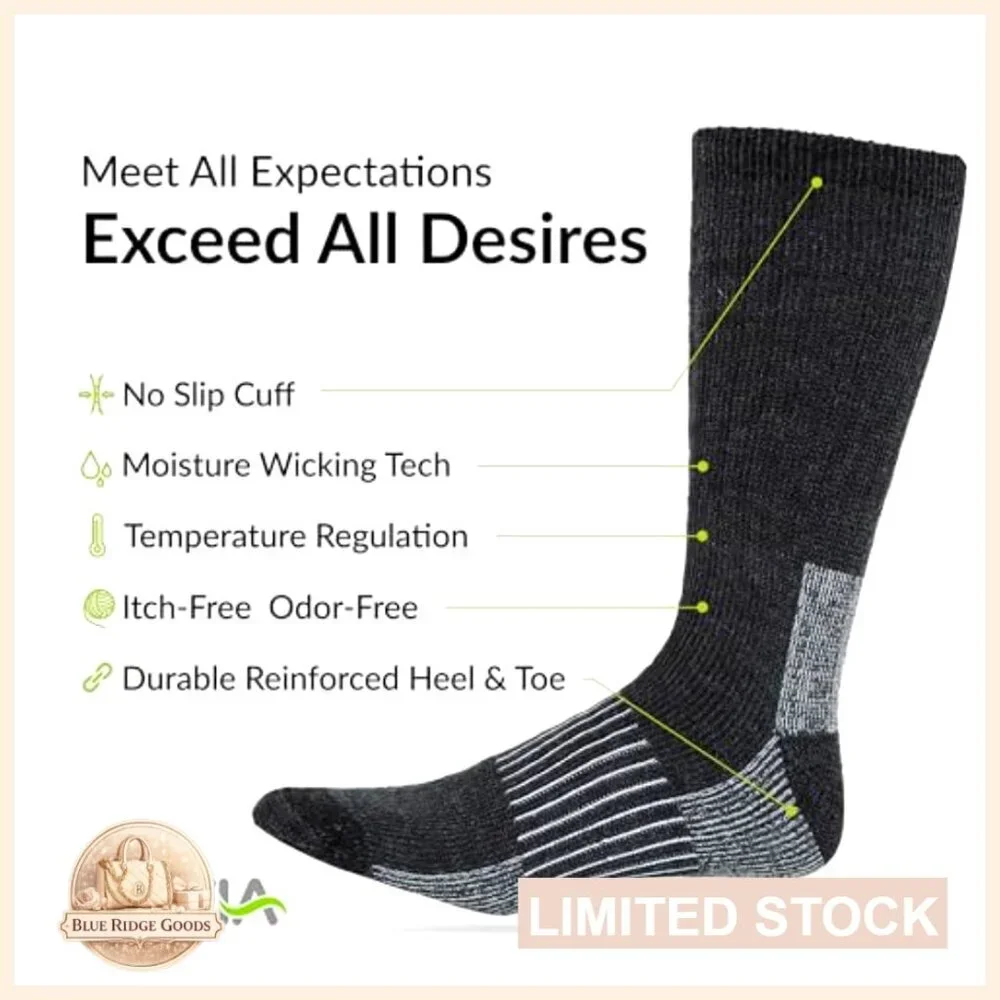 Merino Wool Thermal Socks Cozy Winter Warm Unisex Casual Comfort